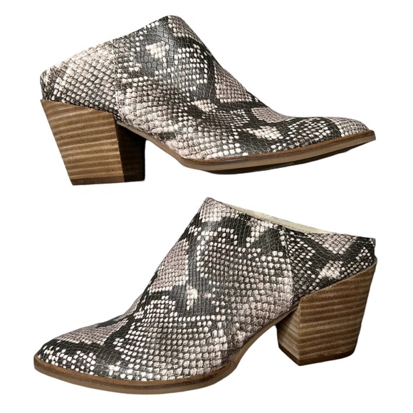 Dolce Vita Roya Raven snake skin python mule size 7.5 slip on - Picture 3 of 10